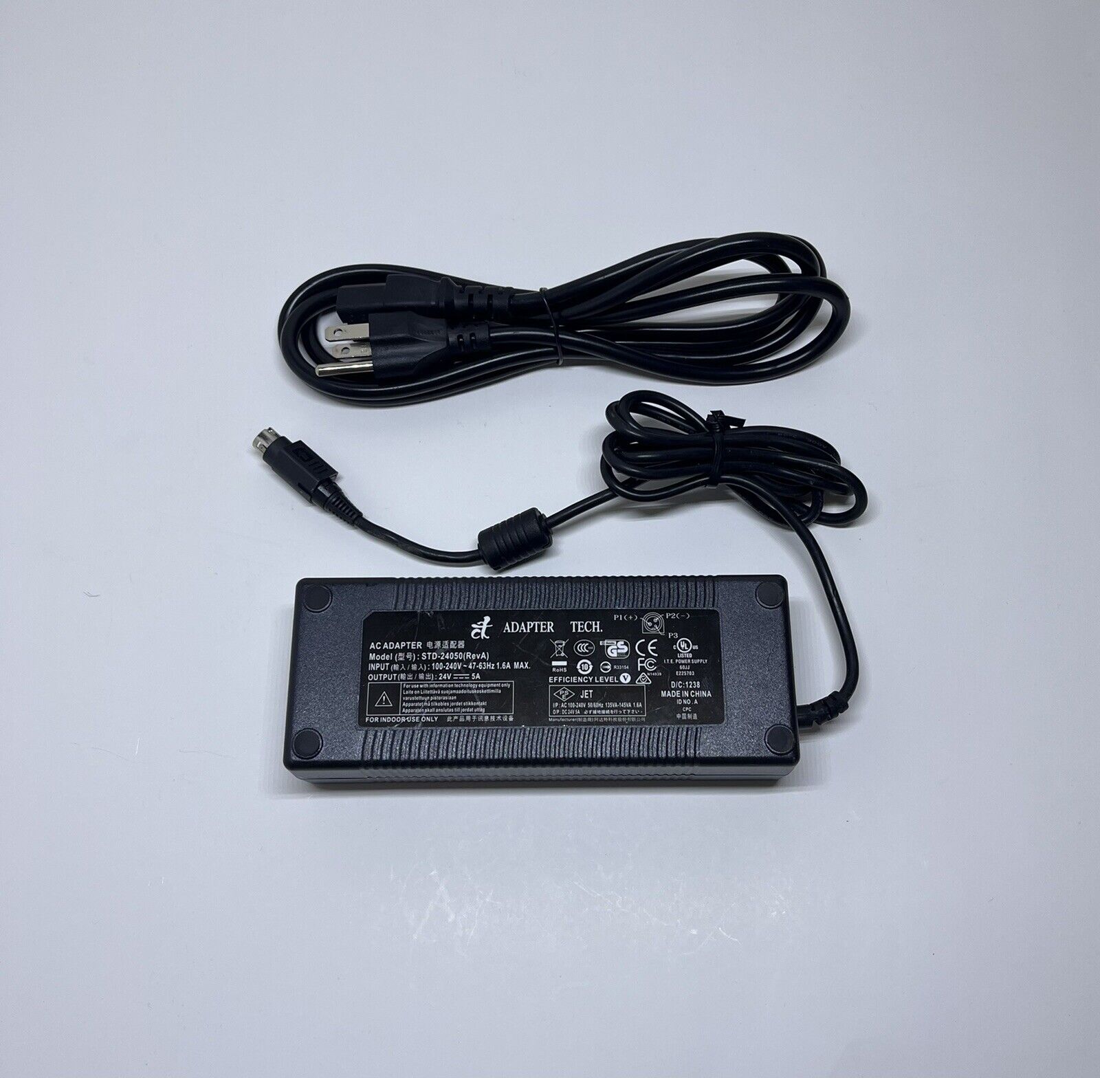 Adapter Tech STD-24050 AC Adapter / Power Supply Model 24V -- 5A with Power Cord Brand: Adapter Tech Compatible Brand