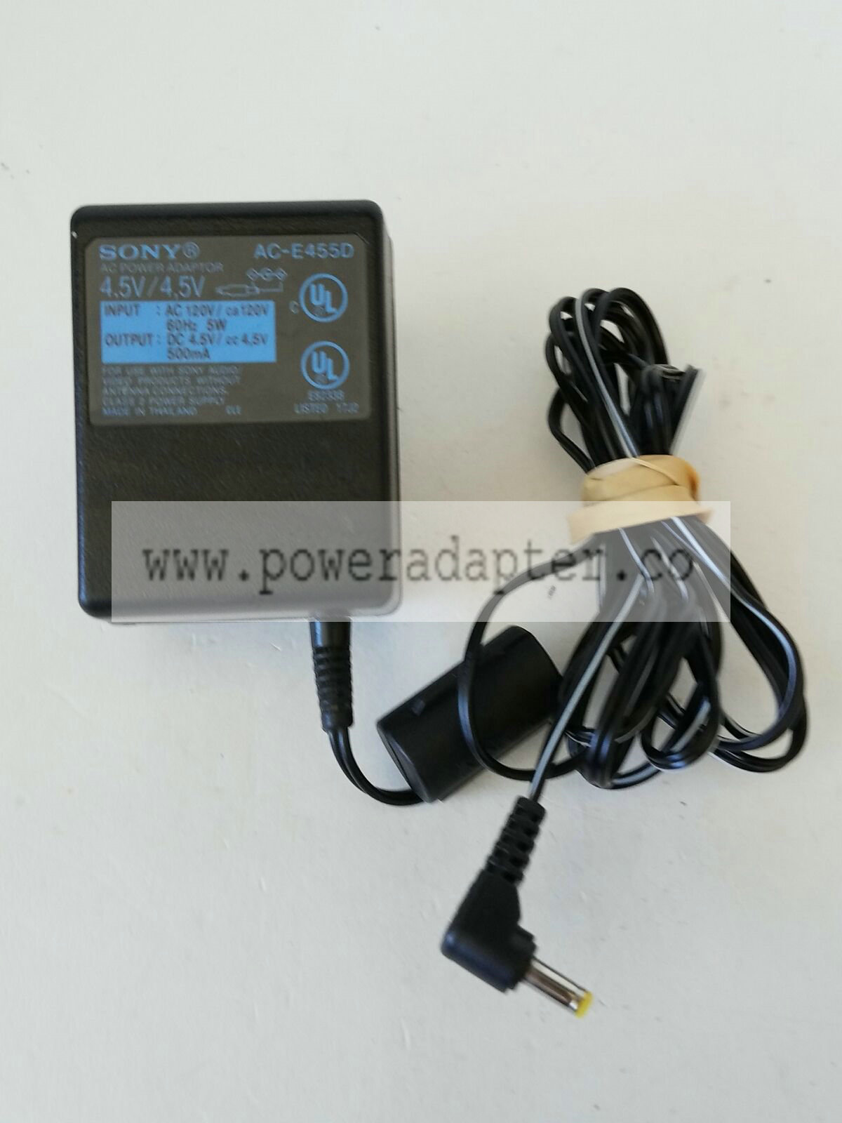 Sony AC-E455D Power Supply AC Adapter 4.5VDC 500mA Brand: Sony MPN: AC-E455D Model: AC-E455D Output Voltage: 4.5V - Click Image to Close