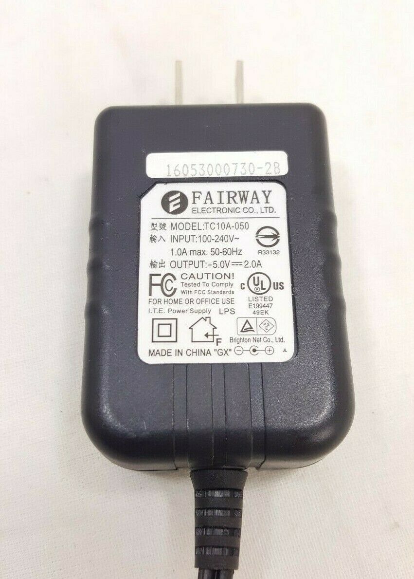 Fairway TC10A-050 AC DC Power Supply Adapter Charger Output 5V 2A 2000mA Brand: Fairway Type: Adapter MPN: Does Not