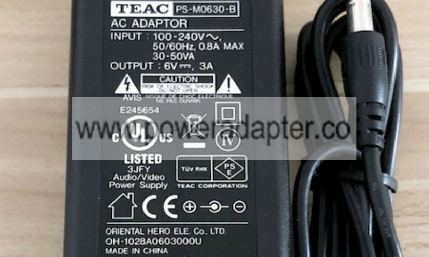 new original TEAC 6V 3A fit 2.5A 2A 1A 6v ac power adapter charger PS-M0630-B DELIPPO ： brand: TEAC model: