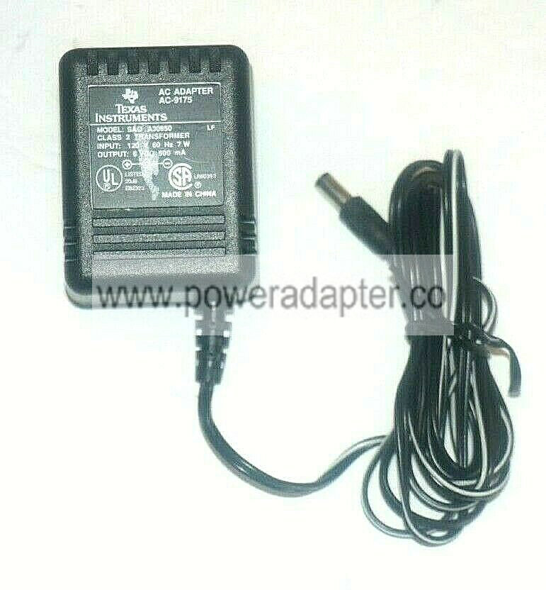 Texas Instruments AC-9175 AC Adapter Model: SAC A30650 Output: 6V-500mA TEXAS INSTRUMENTS AC-9175 AC ADAPTER CLASS - Click Image to Close