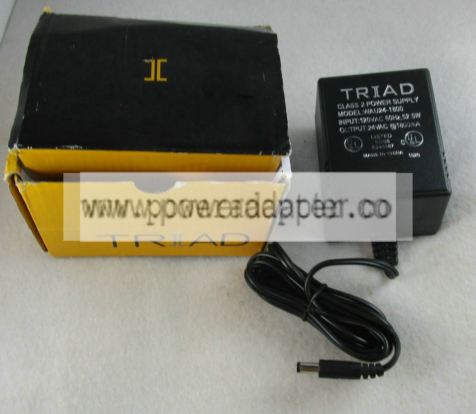 Triad Magnetics AC to AC Power Supply Cord Cable Adapter WAU24-1800 MPN: WAU24-1800 Output Voltage(s): 24 V Brand: T