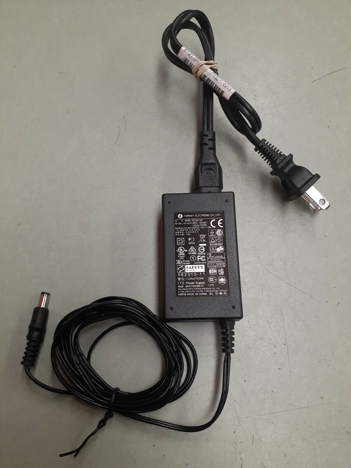 Fairway Electronic VEG15B-120F AC Adapter 12v 1.25a Brand: FAIRWAY ELECTRONIC CO Type: Adapter Fairway Electronic V - Click Image to Close