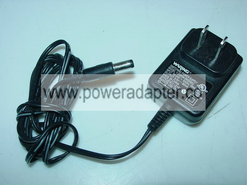 Waring Power Supply Adapter Charger YJS003A-0900080U 9.0V DC 80mA Item details Handmade Waring Power Supply Adapter