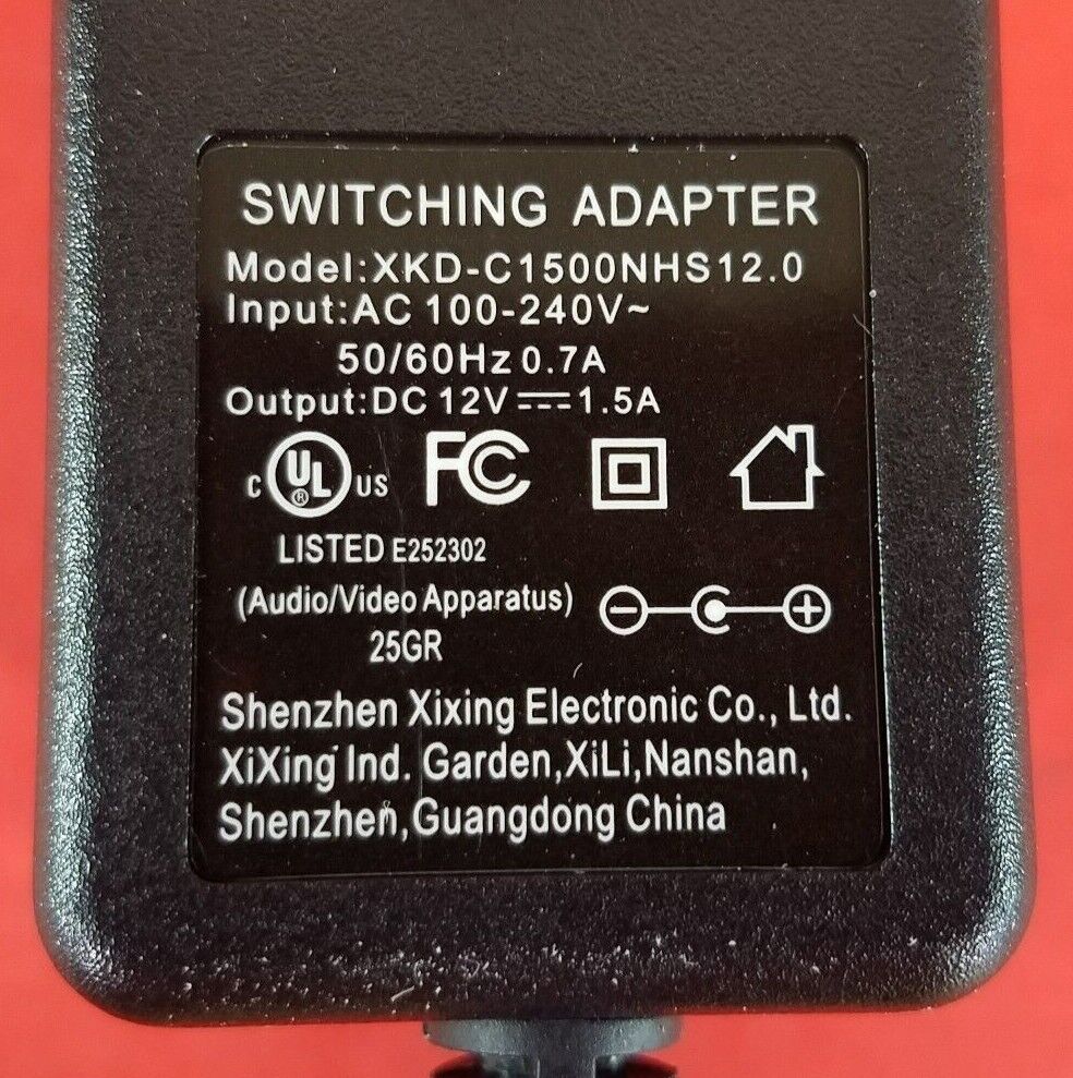 Genuine XIXING XKD-C1500NHS12.0 Power Supply Adaptor 12V 1.5A OEM AC/DC Adapter Type: AC/DC Adapter Features: Powere