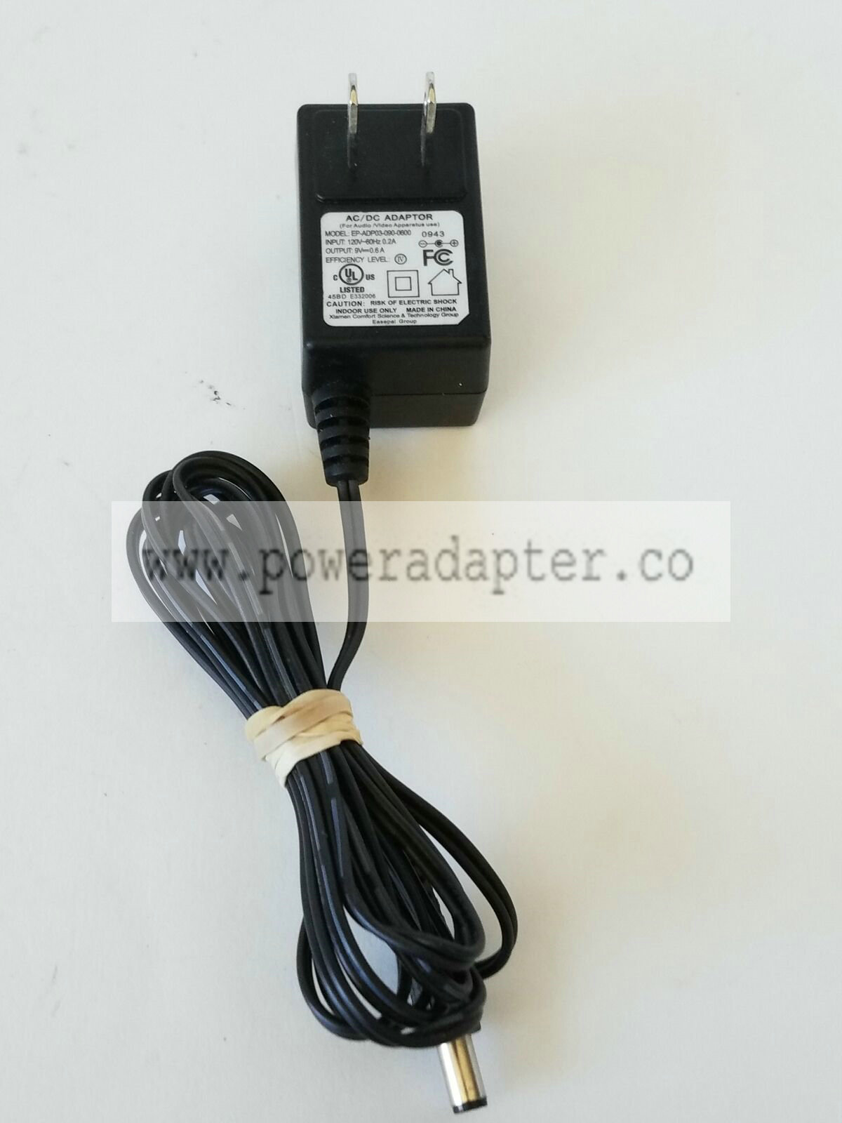 Xiamen Comfort Science EP-ADP03-090-0600 Power Supply AC Adapter 9V 0.6A Brand: Xiamen Comfort Science & Technology - Click Image to Close