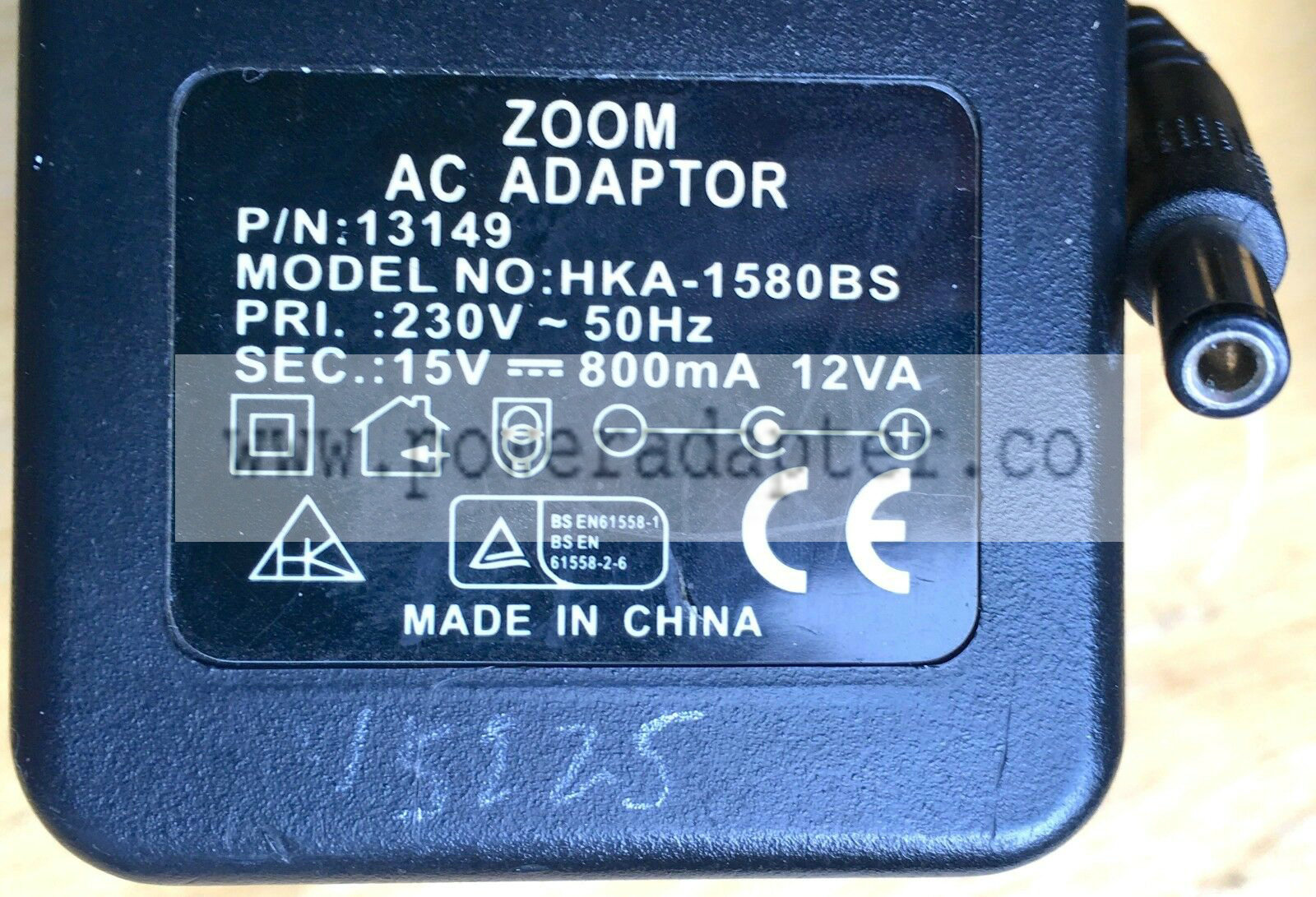 ZOOM HKA-1580BS 13149 15V DC 0.8A AC/DC UK PSU Power Supply adapter ZOOM HKA-1580BS 13149 15V DC 0.8A AC/DC UK PSU P