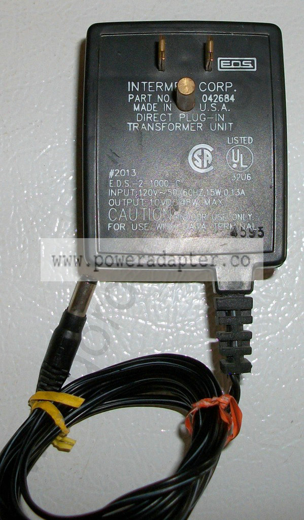 Intermec AC Adapter for Use With Computer Peripheral Equipment 0 [042684] Input: 120VAC 50/60Hz 15W 0.13A, Output: 10V
