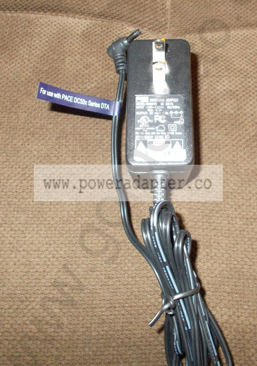ACBell Switching AC Adapter for PACE DC50x Series DTA [WA8078] Input: 100-120VAC 50/60Hz 0.2A, Output: 5VDC 1.2A. Mo