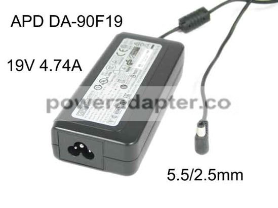 19V 4.74A APD/Asian Power Devices DA-90F19 AC Adapter,5.5/2.5mm,3-Prong Products specifications Model DA-90F19 Item Co