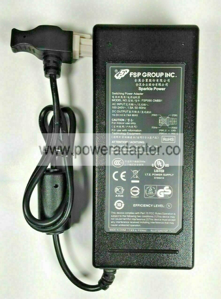 Genuine FSP FSP090-DMBB1 19V 4.74A 4-Pin AC Sparkle Power Adapter OEM Output Voltage(s): 19 V Brand: FSP Group Inc - Click Image to Close