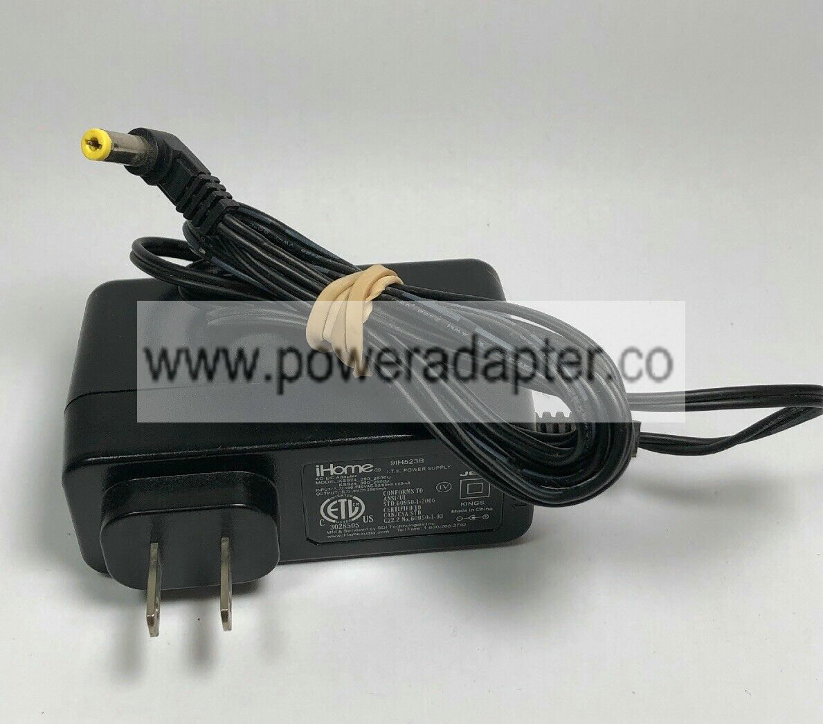 iHome AC-DC Adapter For iP88 9IH523B 9v 2500mA Model KSS24-090-2500U Type: AC/DC Adapter Output Voltage: 9 V MPN: Do