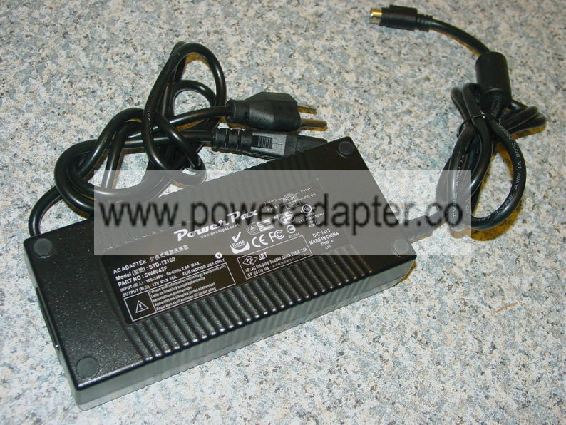 Power Pax STD-0940PA 12V DC 16A SW4043F Power Supply AC Adapter Charger 4-Pin Mini Din -Free Ship- Original Power Pax S