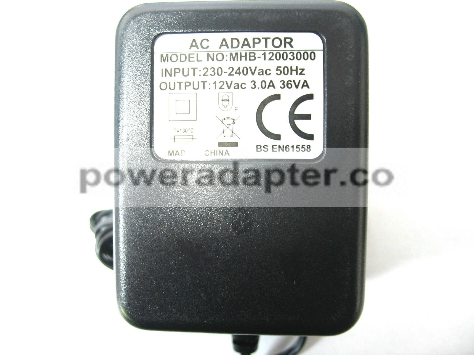 MHB-12003000 12V 3A 3000MA 36VA AC/AC OUTPUT MAINS POWER ADAPTOR power SUPPLY CHARGER TRANSFORMER Products specificat - Click Image to Close