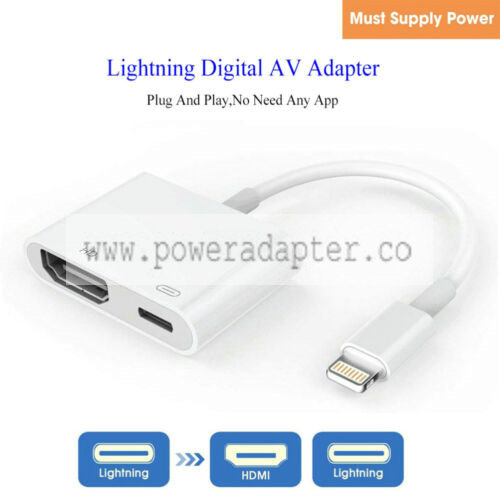 Lightning To HDMI Cable Digital AV TV Adapter For iPhone 6 7 8 Plus X XS XR Ipad UPC: Does not apply Compatible Brand