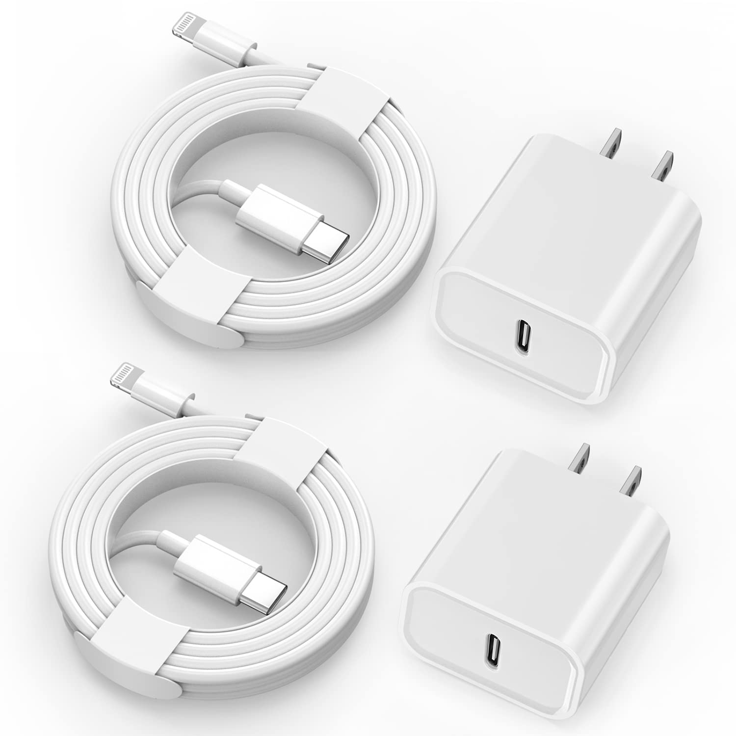 Fast Charger iPhone【Apple MFi Certified】2Pack USB C Wall Charger Fast iPhone Charger 6FT Type-C USB C to Lightning Cable - Click Image to Close