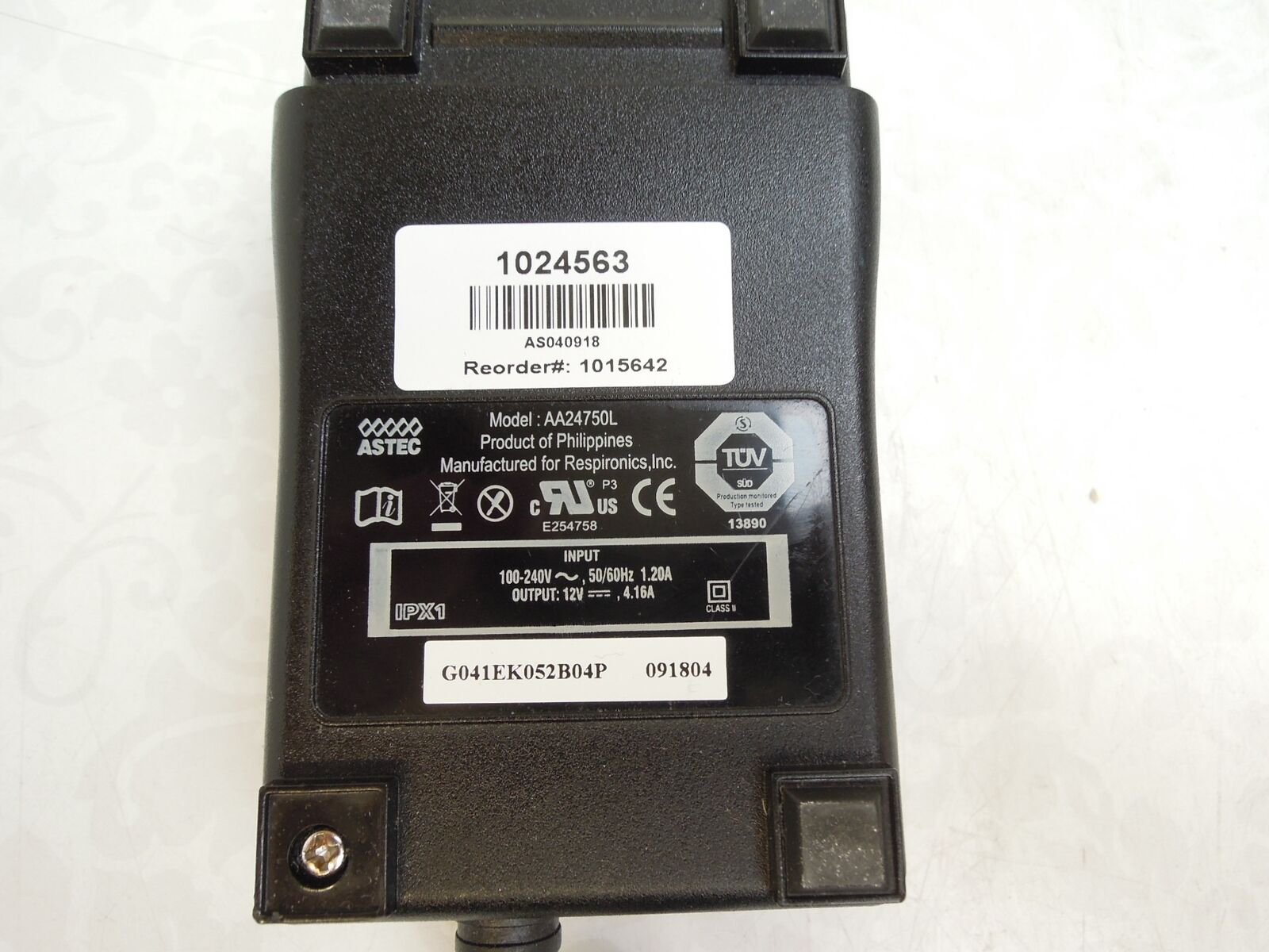 Genuine Respironics AA24750L 12V 4.16A Power Supply Adapter PS AC/DC Brand: RESPIRONICS Nominal Current Rating: 4.1