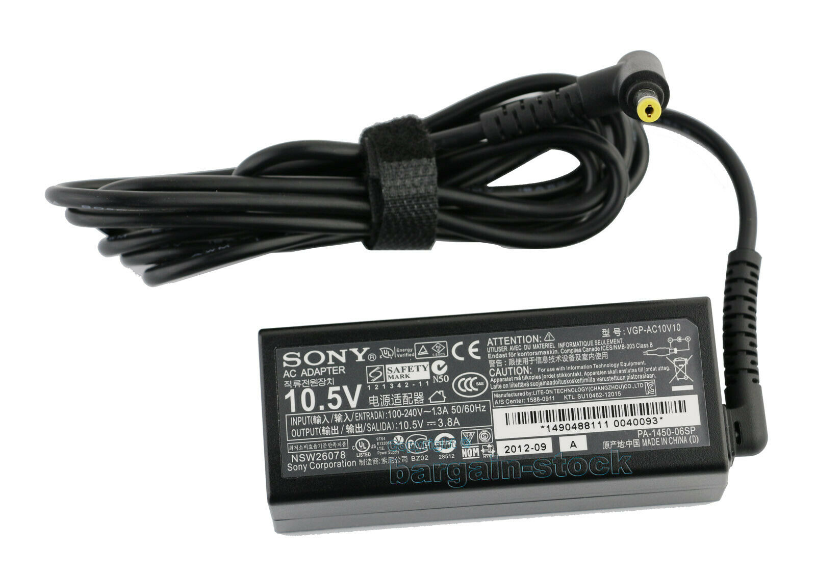 Original AC Adapter Charger For Sony VAIO A12 10.5V 3.8A 45W Power Supply AC Input: AC 100-240V 1.3A 50/60Hz DC Outpu