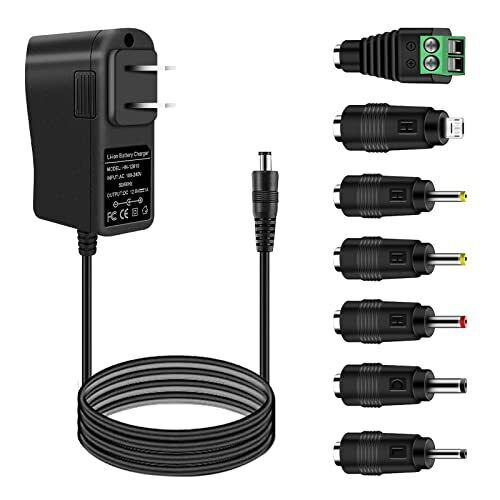 Replacement Charger 12.6V 1A with 7 Tips, 12.6W Power Adapter for Vacuum Clea CABLE: DC cable to connector 5.5*2.1mm, t - Click Image to Close