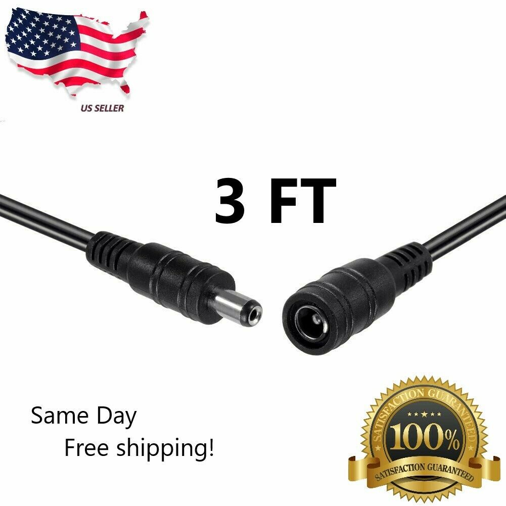 1m/3ft 12v CCTV DC Power Cable Extension Cord Adapter Male/female 5.5mm x 2.1mm Country/Region of Manufacture: China - Click Image to Close
