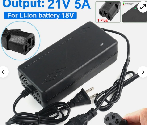 18V 18.5V Lithium Battery Adapter Charger For 21V 5A Electric Wheelchair Scooter Compatible Battery Sizes Llithium MPN - Click Image to Close