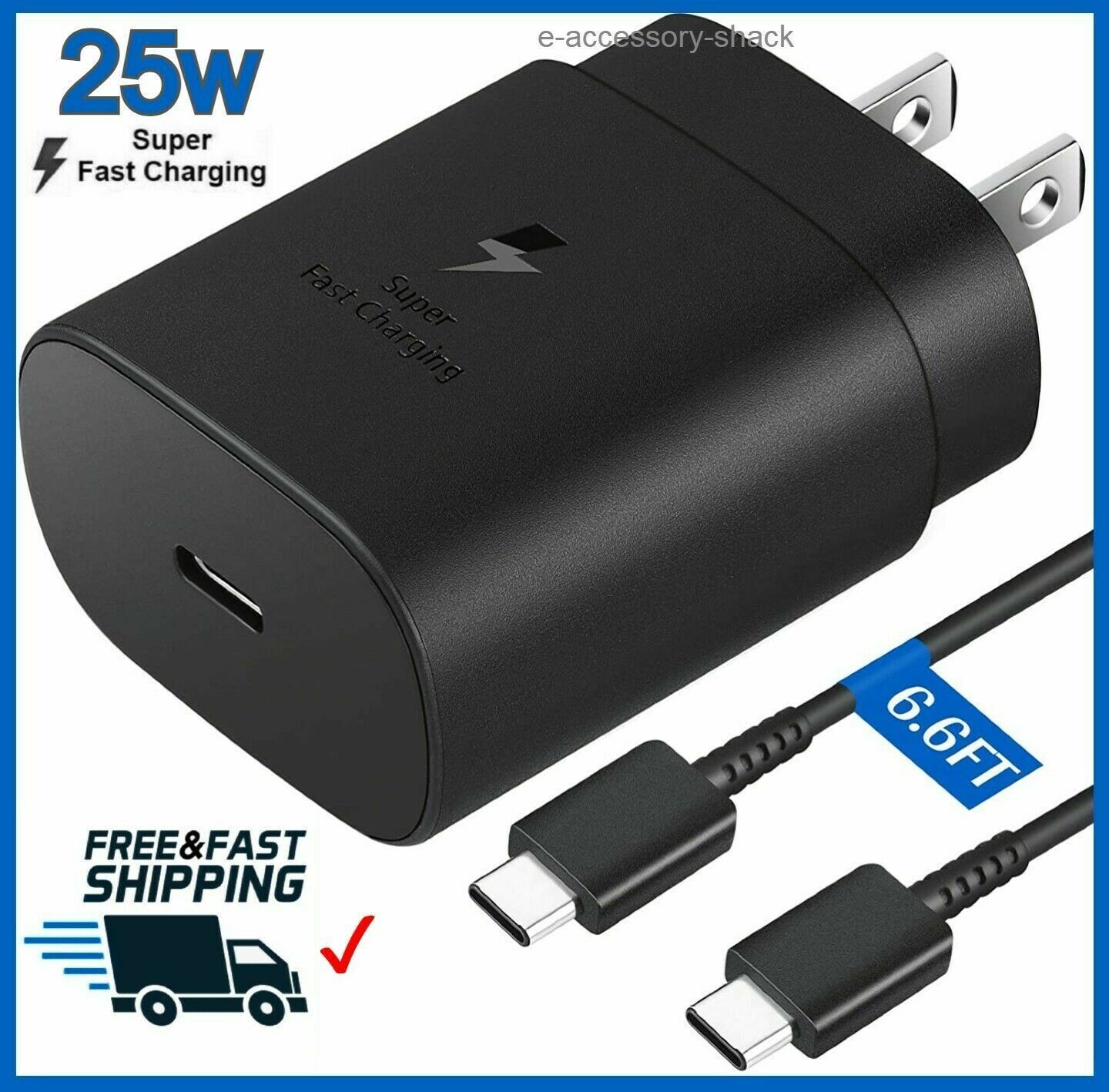 25w Type USB-C Super Fast Wall Charger+6FT Cable For Samsung Galaxy S22+Ultra 5G Custom Bundle: Yes Items Included: W