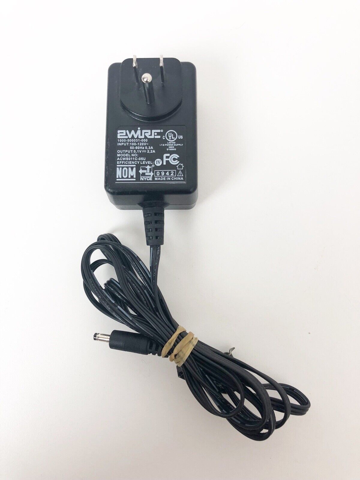 2WIRE AC Adapter ACWS011C-05U Modem Power Supply Wall Plug Type: Plug Brand: 2Wire Features: Powered MPN: 1000-50