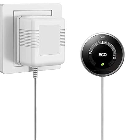 24V 500mA 26ft C Wire Transformer Adapter Compatible with Nest/Ecobee/Sensi/Honeywell Thermostat, Nest Hello Doorbell/Ri