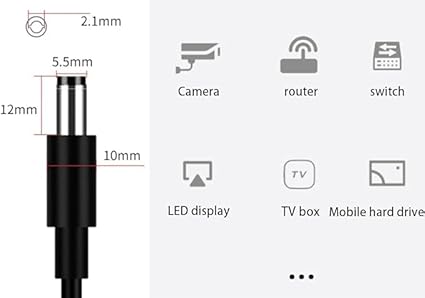 15V Power Adapter Replacement Cord for Neewer Photo Studio Ring Light 14 Inches and 18 inches Ring Light NW-150480D2 DC1