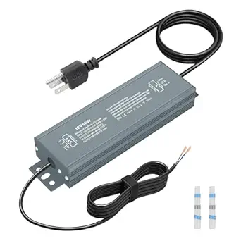 12V LED Driver 60W 10.8FT 12V LED Power Supply 5A 110V AC to DC Converter 12Volts Transformer Waterproof IP68 Ultra Thin