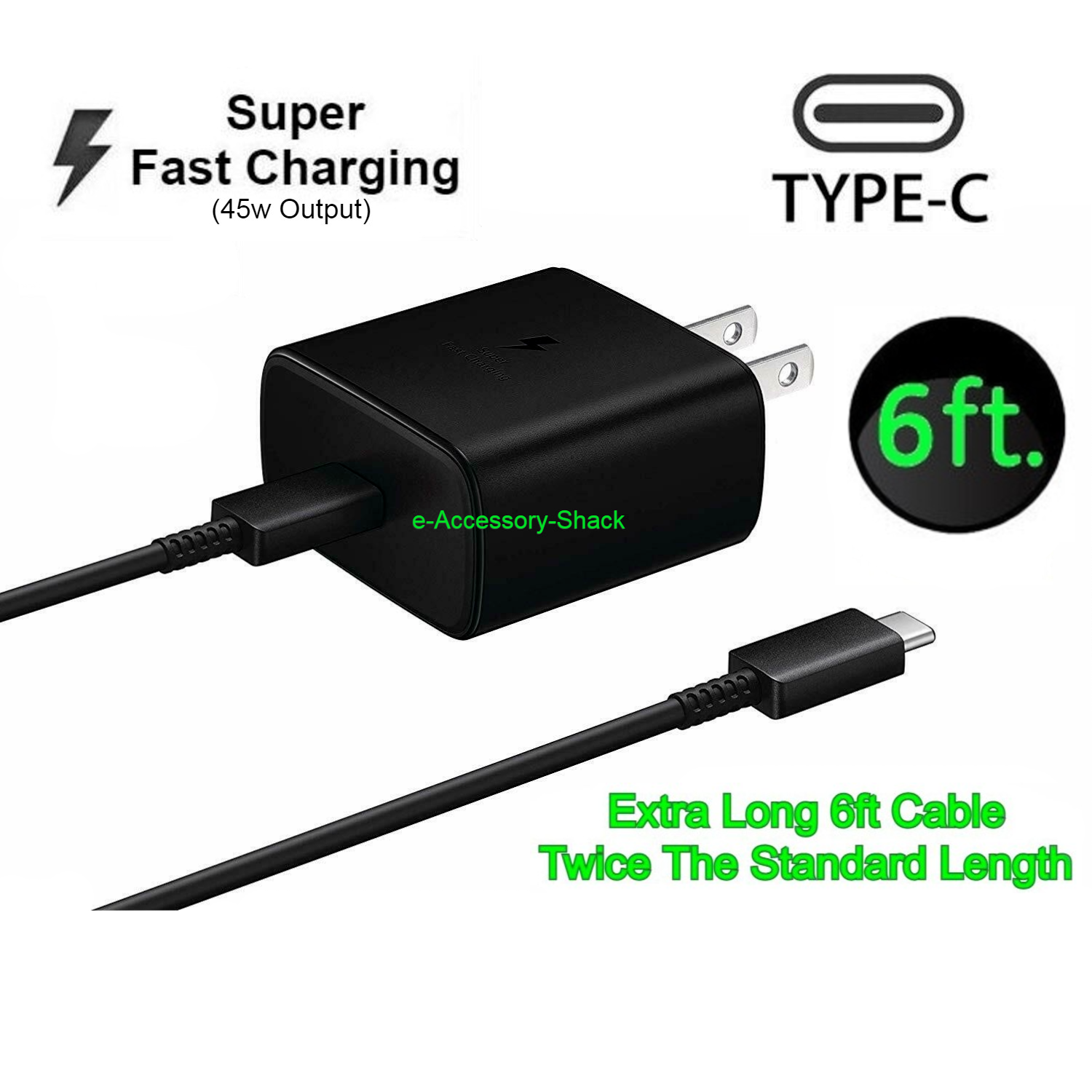 45w USB-C Super Fast Wall Charger+6ft Cable For Samsung Galaxy Note 10+5G+Lite Compatible Brand: Universal, For Amazon - Click Image to Close