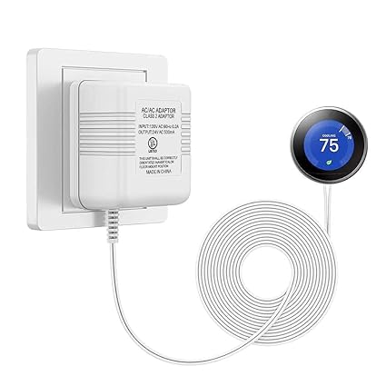 UL Certified Thermostat C Wire 24V Transformer, White Adapter Compatible with Honeywell, Nest, Emerson, Ecobee, Wyze The