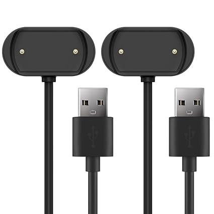 Charger Compatible with Amazfit GTR 4, GTR 3, GTR 3 Pro, GTS 3, GTS 4, T-Rex 2 (1M,2-Pack) Connectivity Technology USB