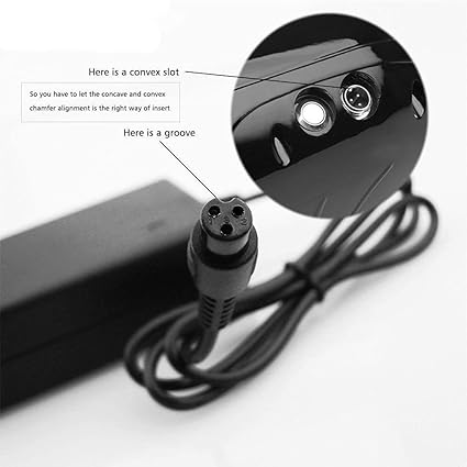 42V 2A Female 3-Pin XLR Connector, 3 Prong Inline Power Charger Cable, 0.31 inch Connector for Electric Sports & Outdoor