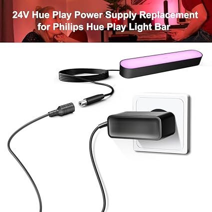 24V AC Adapter for Philips Hue Lightstrip Plus 2.0 HUE20 800276 800268 555334 Light Strip HUESTRIPMK2 71901 71902A 71903