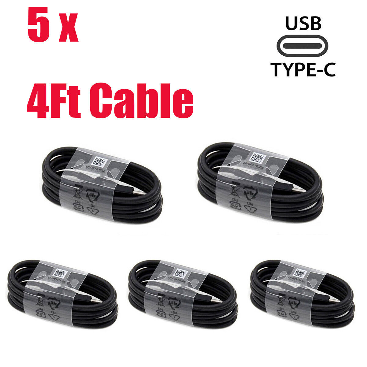 5x USB Cable Type C Fast Charger For Samsung Galaxy S8 S9 S10 S20+ Note 9 10 20 Compatible Brand: Universal, For Ace