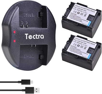 2-Pack BP-808 Battery and Charger Kit for Canon BP-807, BP-808, BP-809 and Canon FS10, FS11, FS20, FS21, FS22, FS31, FS4