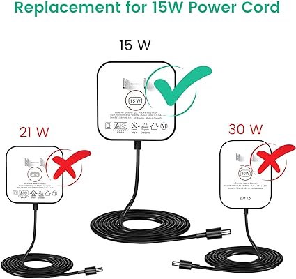 15W Power Cord Replacement for Alexa Echo Dot 3rd Gen / 4th Gen / 5th Gen, Echo Pop, Echo Show 5 2nd Generation 2021 Co