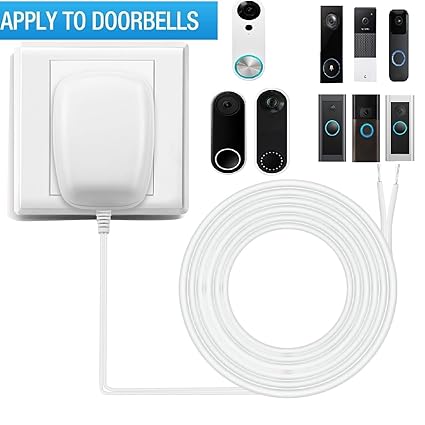 24 Volt Transformer, C Wire Adapter, Competible with All Versions of Ring Doorbell and Thermostat for Ecobee,Sensi and H
