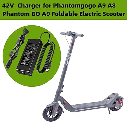 42V Charger for Phantomgogo A9 A8 Phantom GO A9 Foldable Electric Scooter 350W Motor 36V 10.4Ah Lithium-ion Battery Powe