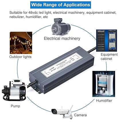 48v DC Power Supply 300w 6.25A Waterproof AC110v/120v to 48vdc Converter Constant Voltage Outdoor Transformer for Pump H