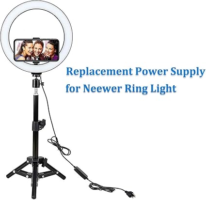 15V Power Cord Compatible with Neewer Photo Studio Ring Light NW-150480D2 Power Supply Adapter Compatible with Neewer 14