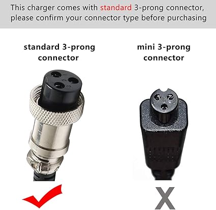 24V Scooter Battery Charger for Razor E100 E200 E200S E175 E300 E300S E125 E150 E500 PR200 E225S E325S MX350 MX400 Dirt