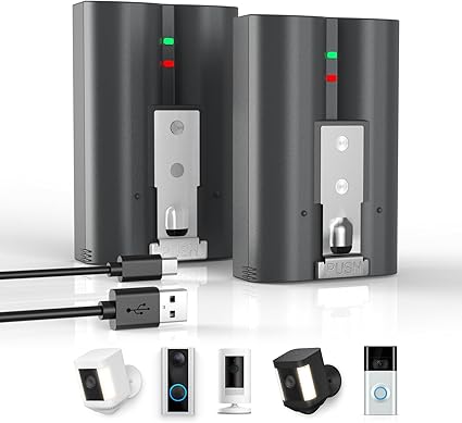 Upgraded 2 Pack Replacement for Ring Battery, 7200mAh High Endurance Li-ion Camera Battery Compatible with Ring-Doorbell