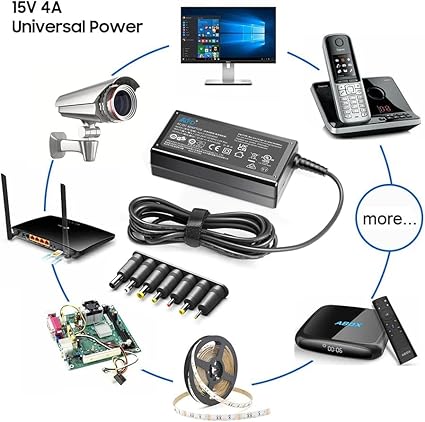 15V 4A Universal Power Supply for Neewer LUME Cube Right Light Power Cord Anker Soundcore Rave Mini A3390,BeoPlay A2 Son