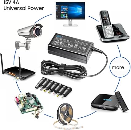 15V 4A Universal Power Supply for Neewer LUME Cube Right Light Power Cord Anker Soundcore Rave Mini A3390,BeoPlay A2 Son