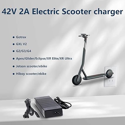 42V 2A Electric Scooter Charger. gotrax Charger.Suitable for gotrax Scooter. GXL V2.Apex.Xr Ultra.XR Elite.G3.G4.GMAX Ul