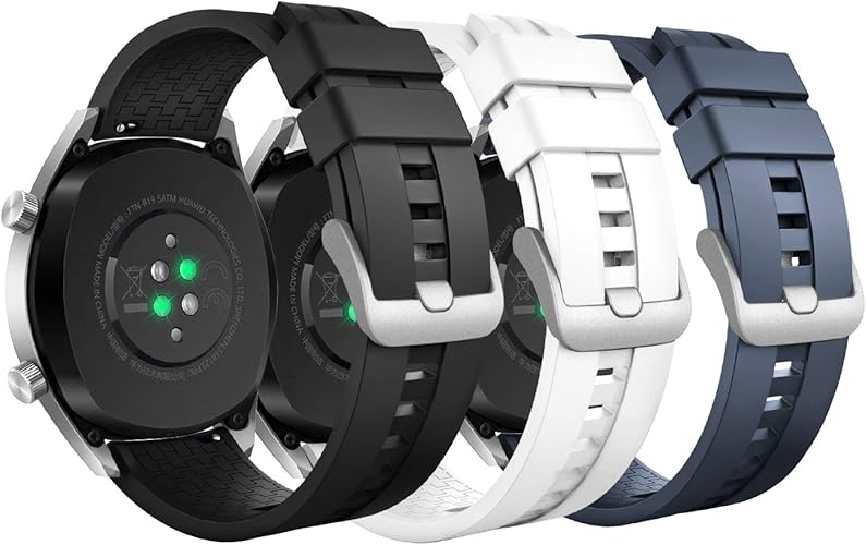 3 Pack Bands Compatible with Huawei Watch GT5/GT5 Pro 46mm/GT4 46mm/GT3/GT3 Pro 46mm/GT/GT2 46mm/GT2 Pro/GT2e/GT Runner/