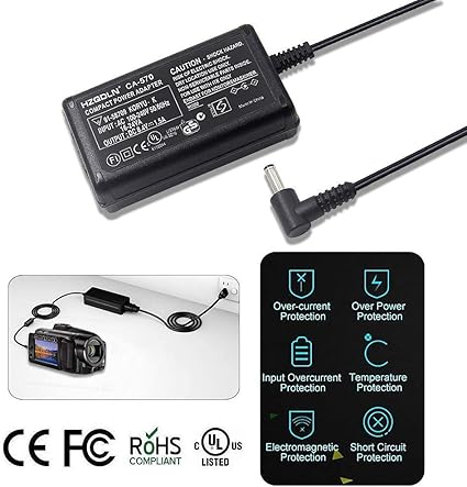 CA-570 Replacement Adapter/Charger Compatible Canon FS300 HF10 HF20 HF100 HF200 HF M31 S10 S100 HG20 HG30 HR10 HV10 HV20