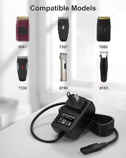 2V 1A Charger for Wahl 8061, 8163, 8786-1001, 7367, 7357, 7029, 7060, 7035, 7339, 7356, 4000, 5-Star Series Clippers, Re